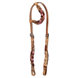 Pool's one ear bridle with braided leather decorations