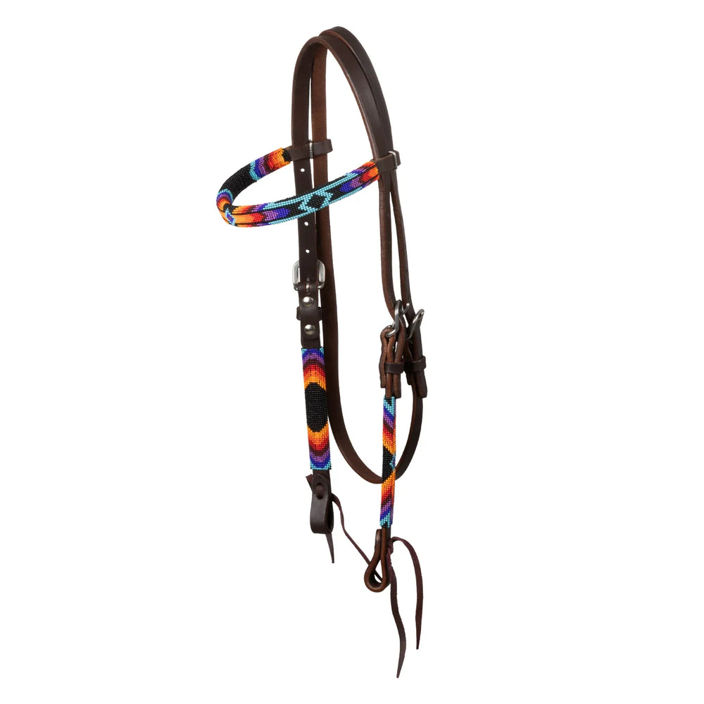 Pool's serape beaded oiled western bridle