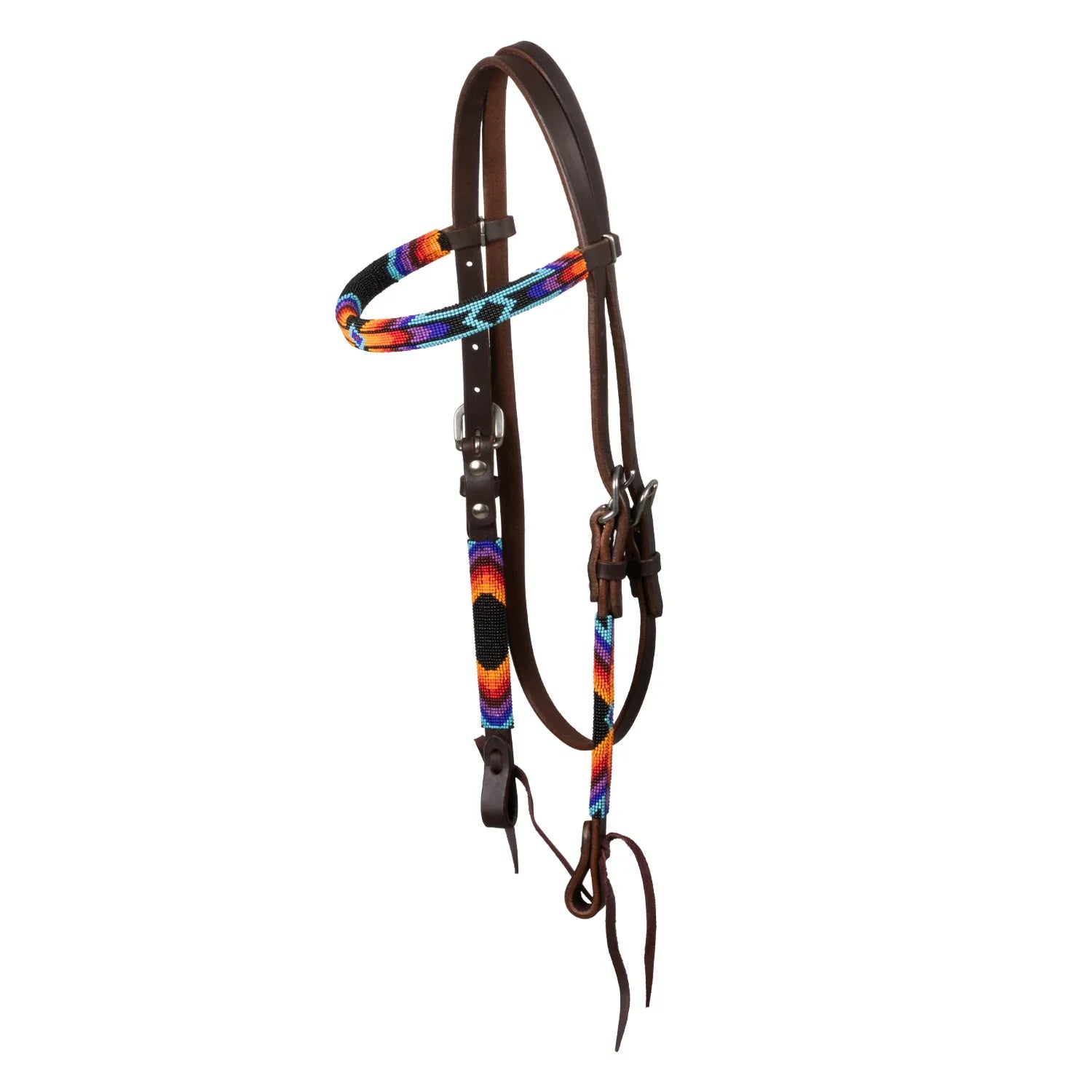 Pool's serape beaded oiled western bridle