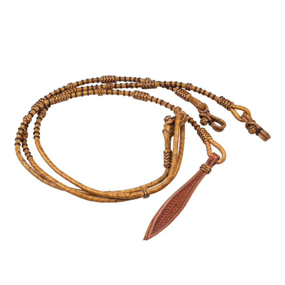 Pool's raw braided western leather reins
