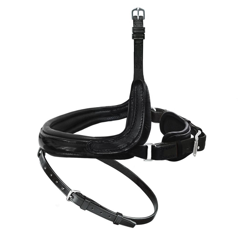 Passier exchangeable noseband with more room for the cheekbone with patent leather