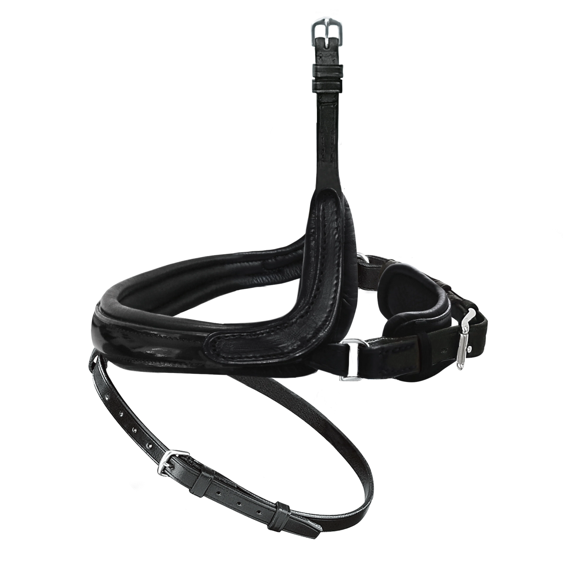 Passier exchangeable noseband with more room for the cheekbone with patent leather