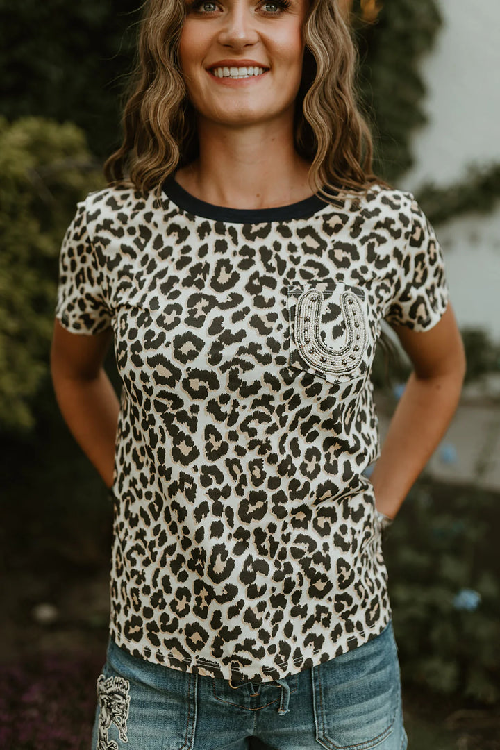 Rodeo quincy lucky lizzy leopard tee