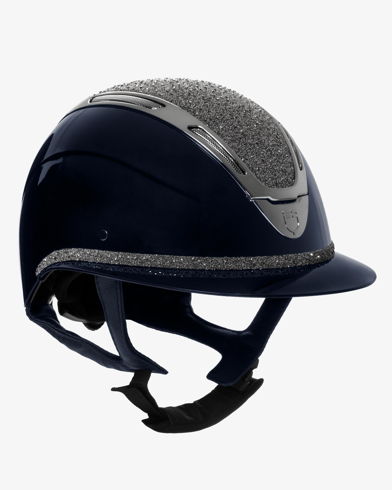 Equestro Women's Apocalypse helmet glossy shell and rhinestones homologation EN 1384-2023 ETW02018