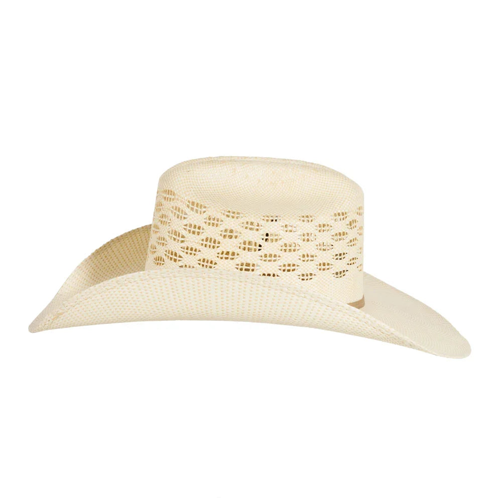 American hat makers Cal |  Vented Crown Woven Bangora Straw Cowboy Hat