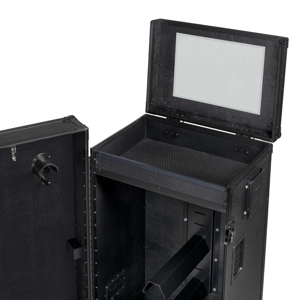 Equestro black hardware saddle cabinet ETS 02101