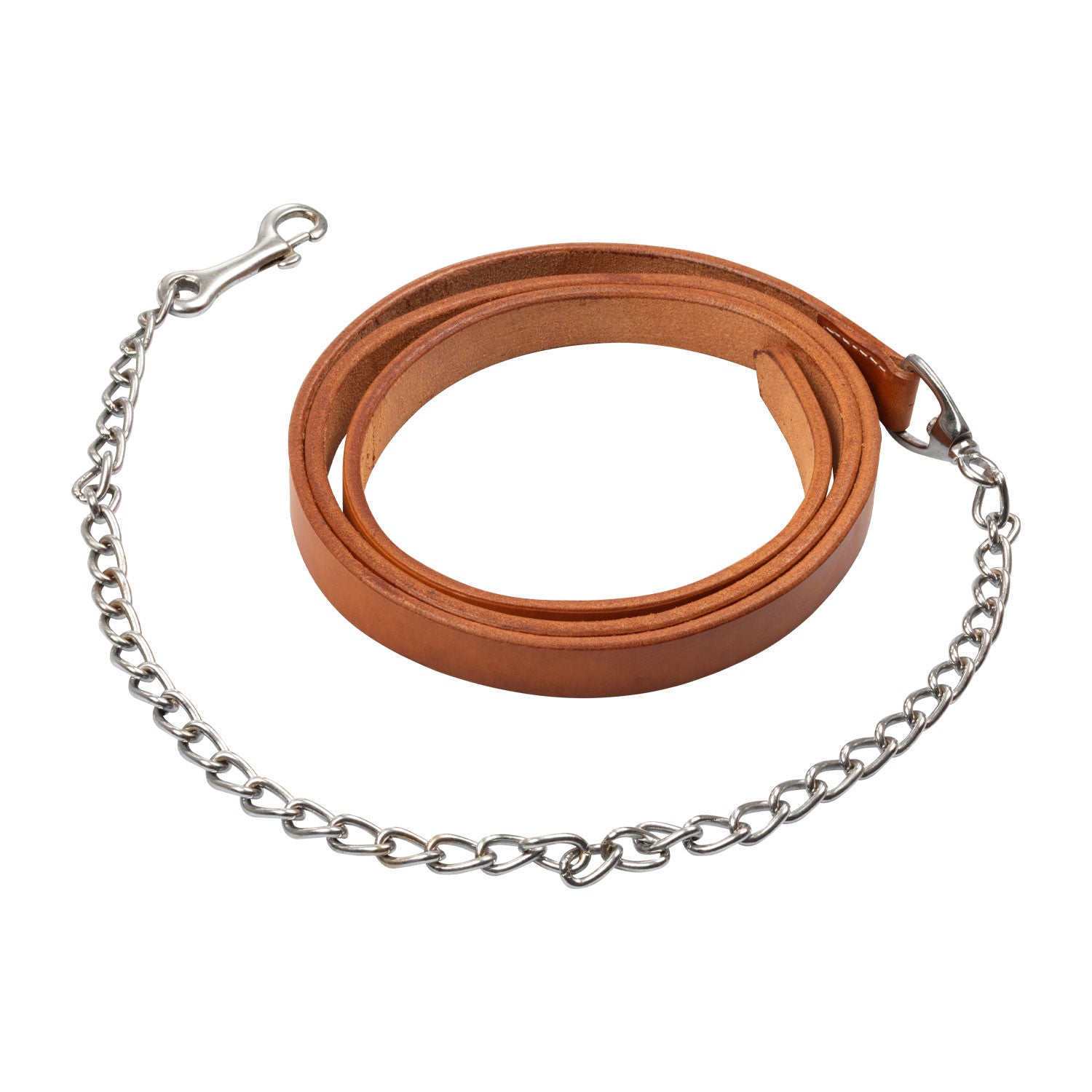 Pool's leather lead with chain PL6190