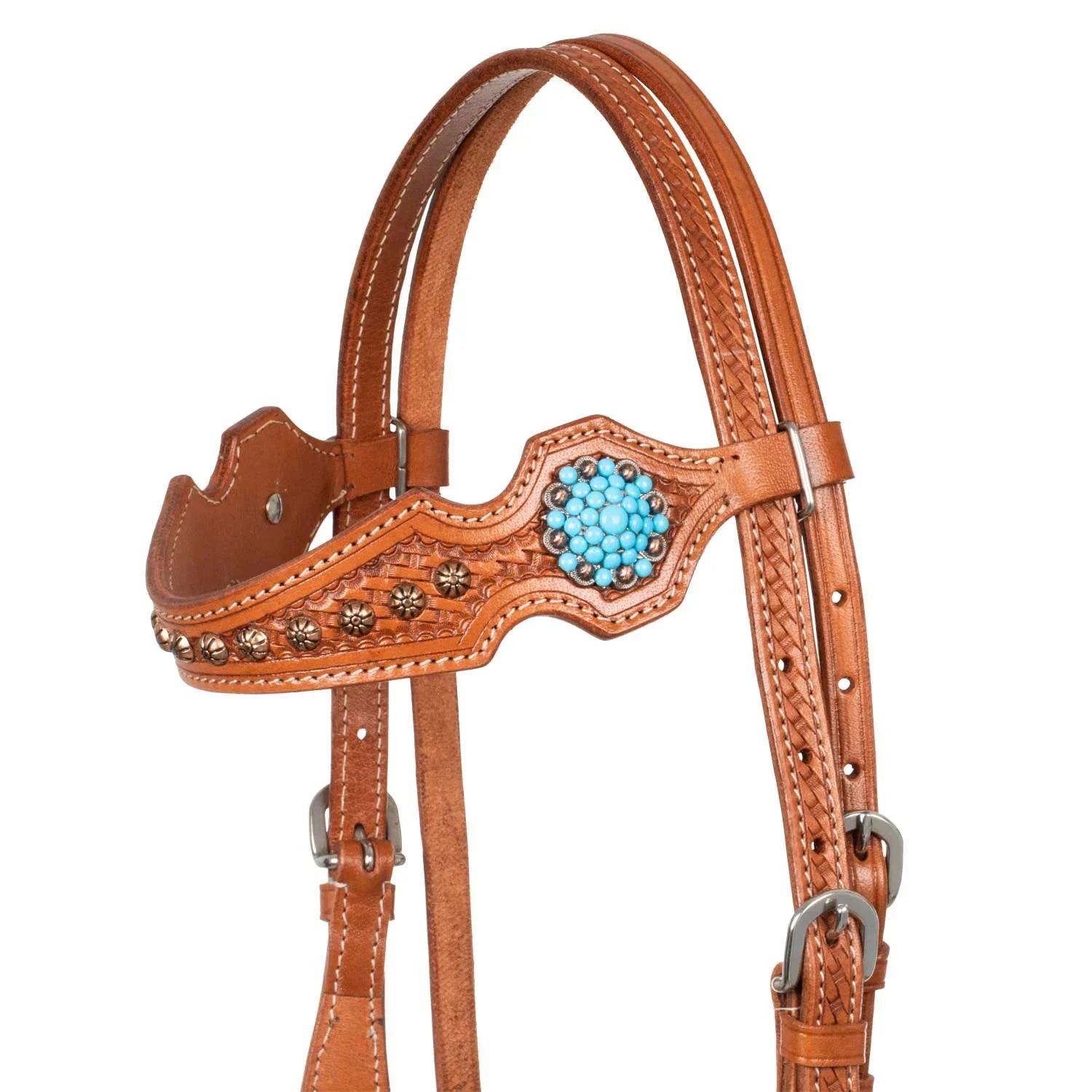 Pool'swestern bridle with blue stones