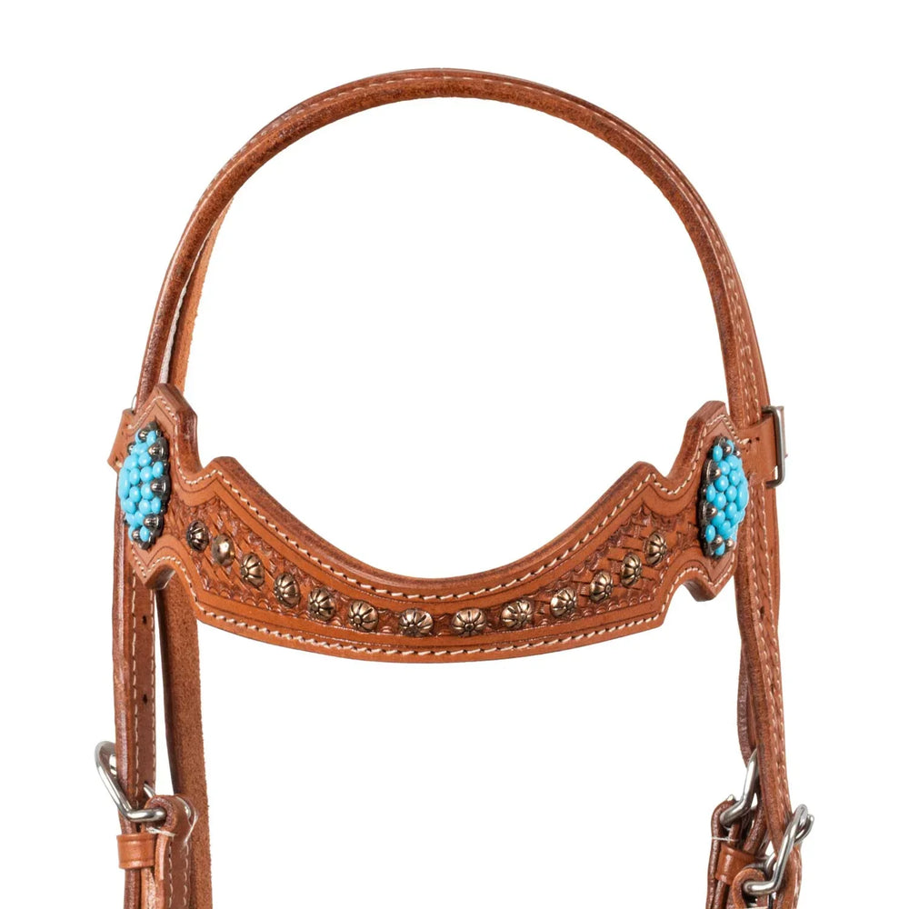 Pool'swestern bridle with blue stones