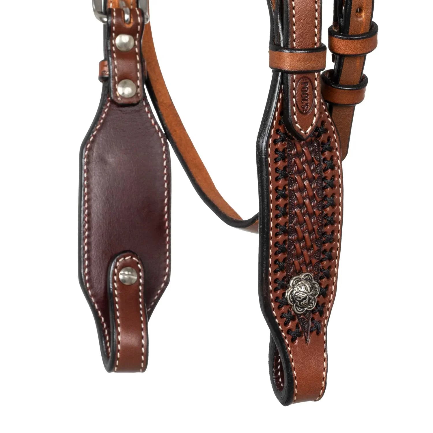 Pool's futurity western bridle with braided browband