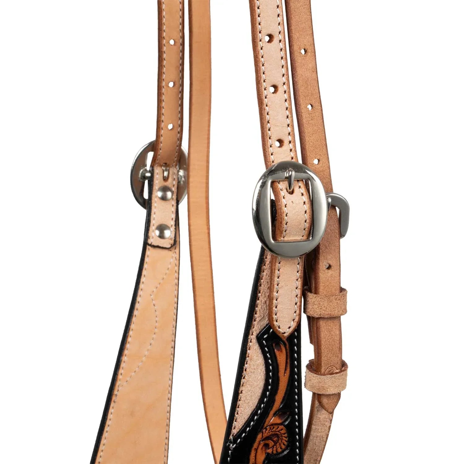 Pool's western bridle dark floral tooling