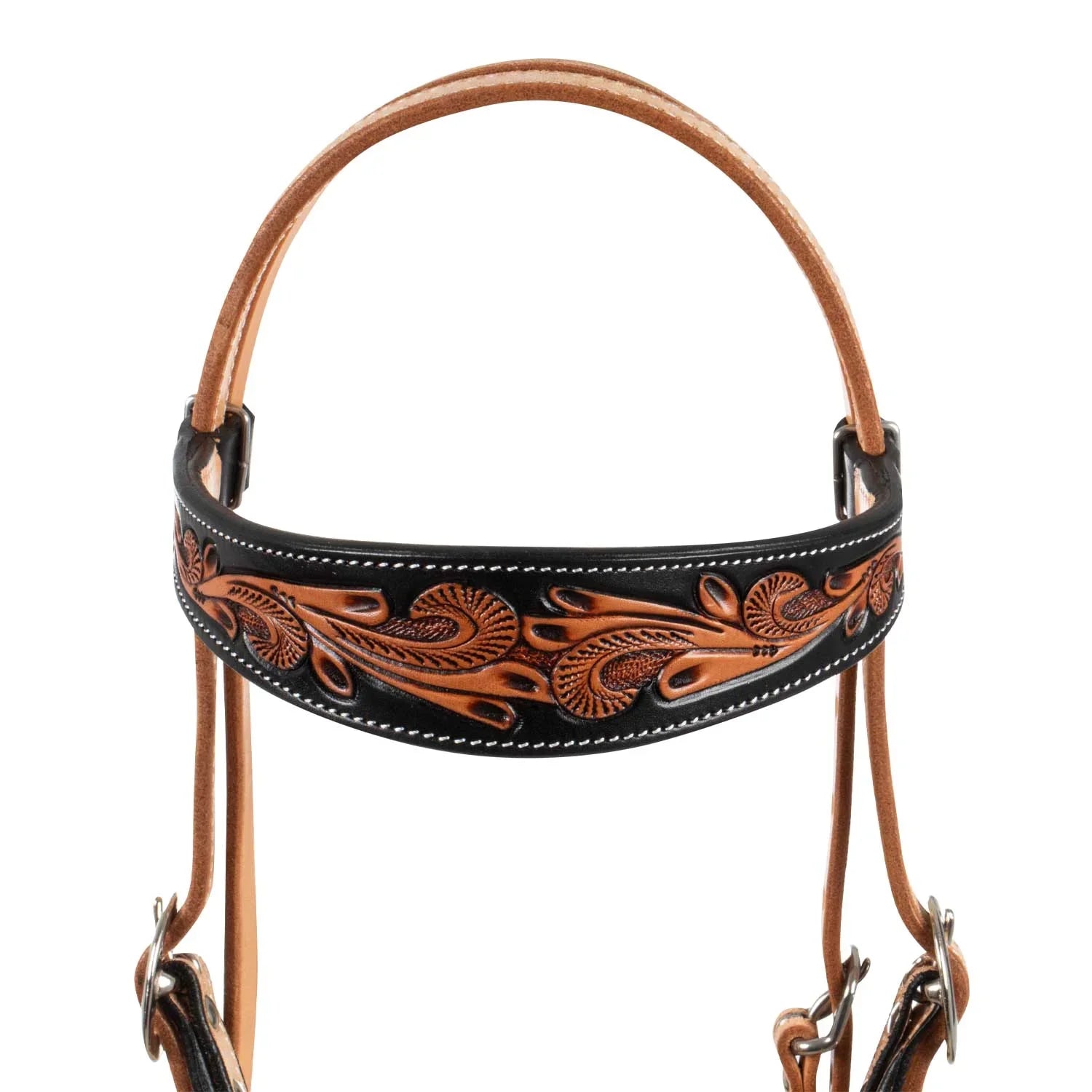 Pool's western bridle dark floral tooling