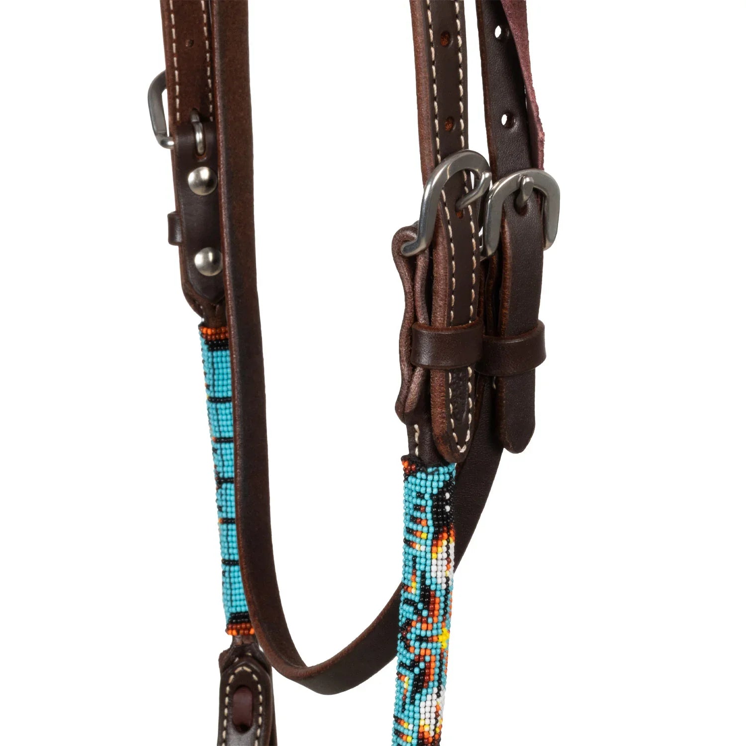 Pool's nanajo sky beaded oiled western bridle