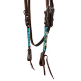 Pool's nanajo sky beaded oiled western bridle