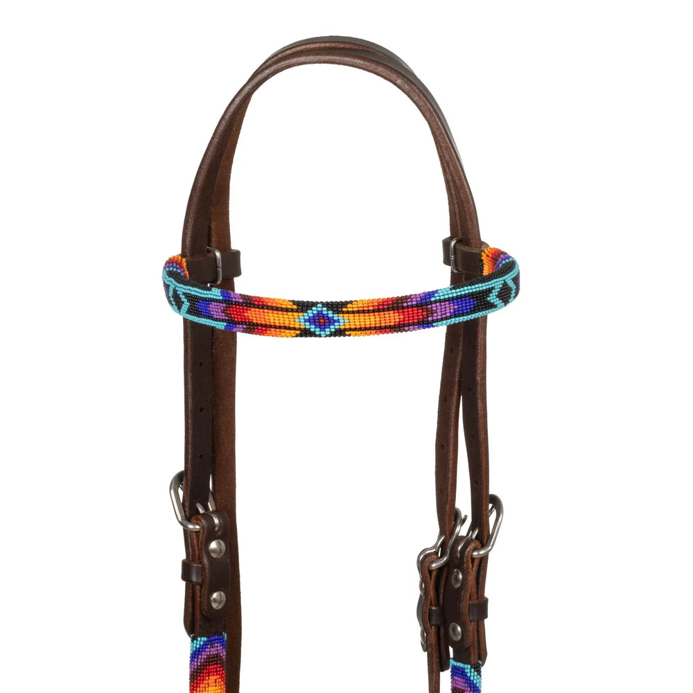 Pool's serape beaded oiled western bridle