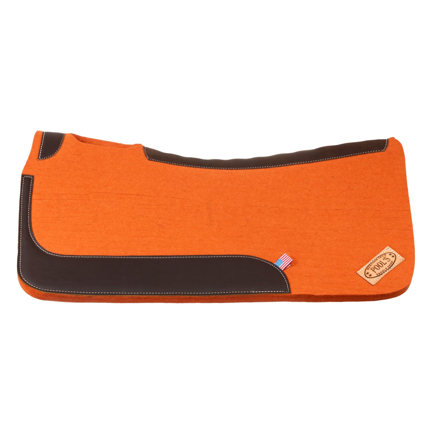 Pool's western felt saddle pad with leather inserts 32' x 32" PLH09015