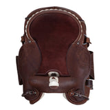 Lakota western saddle round skirt engraved and with silver wire