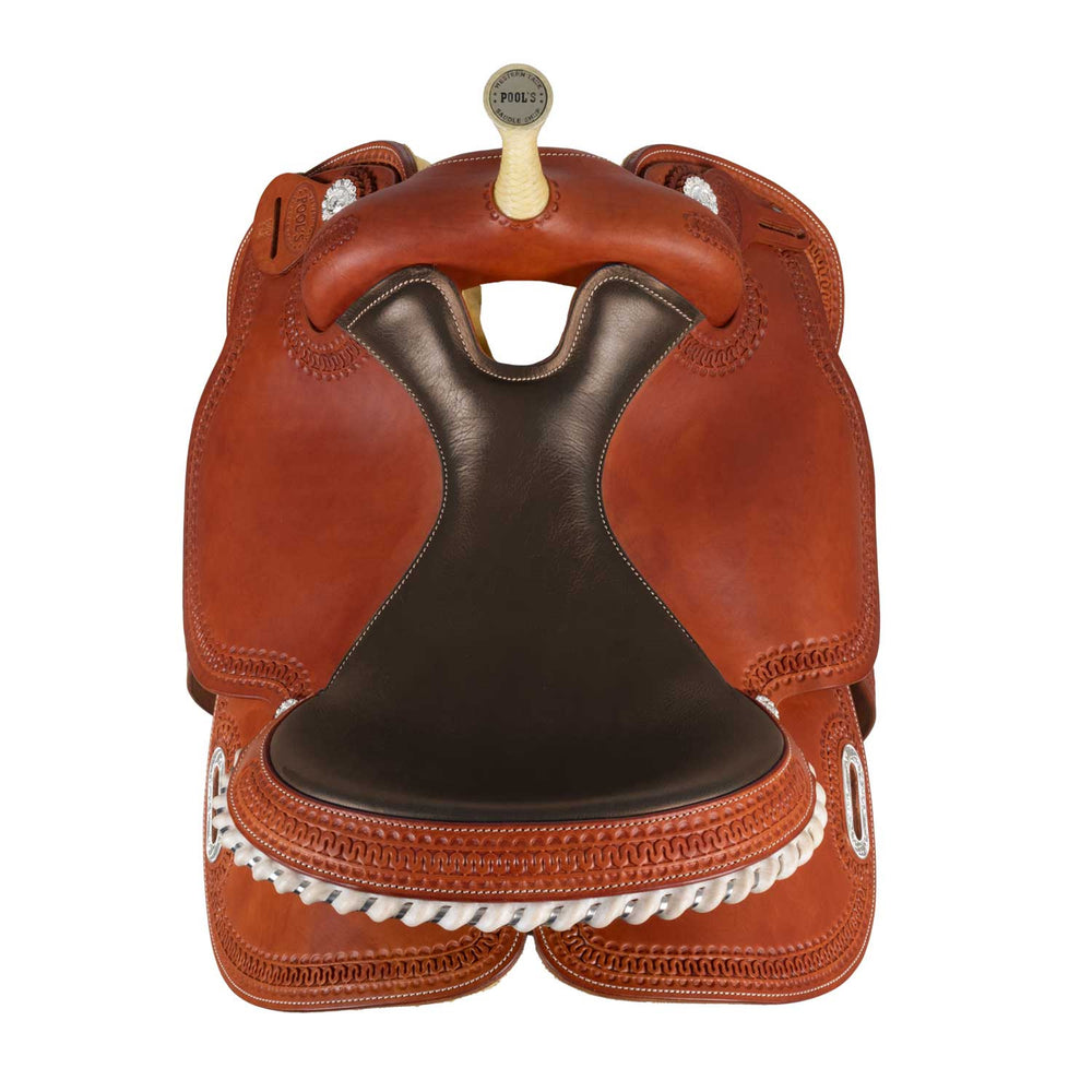 Pool's colored seat rawhide 5020 barrel saddle SE 0075