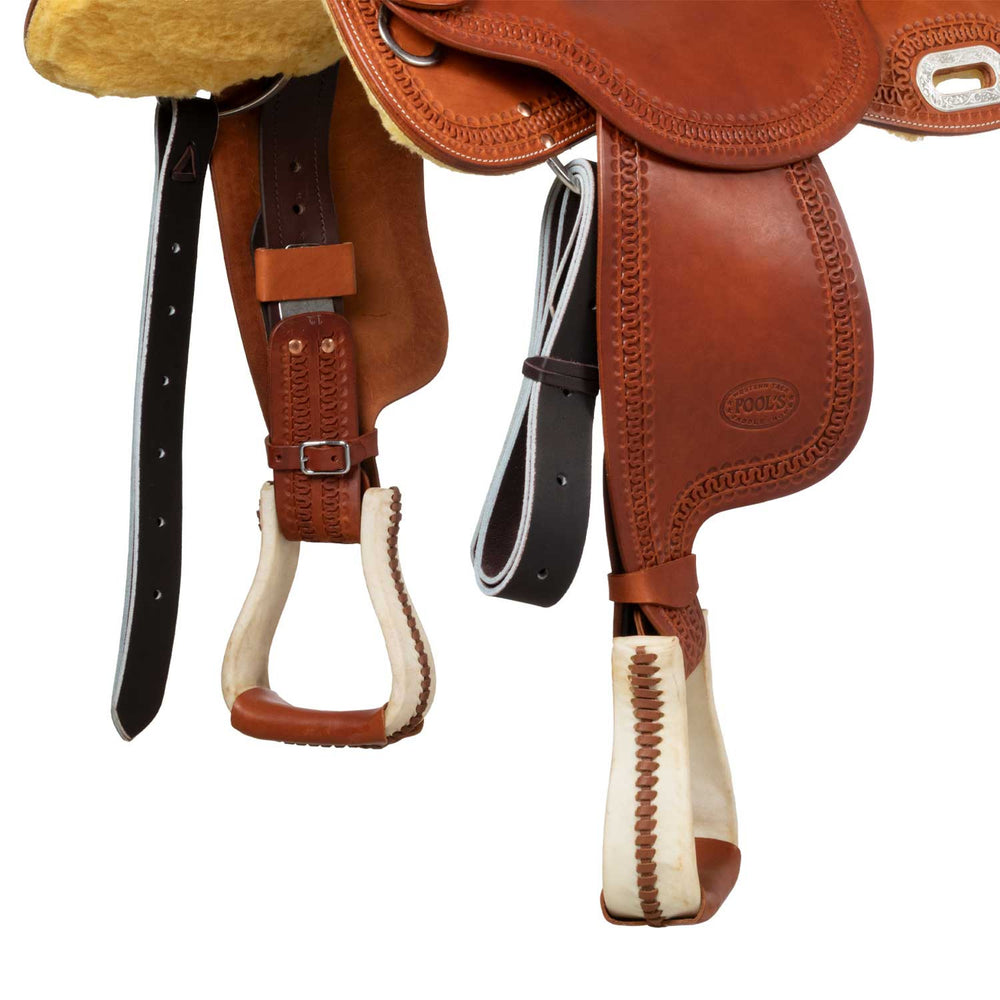 Pool's colored seat rawhide 5020 barrel saddle SE 0075
