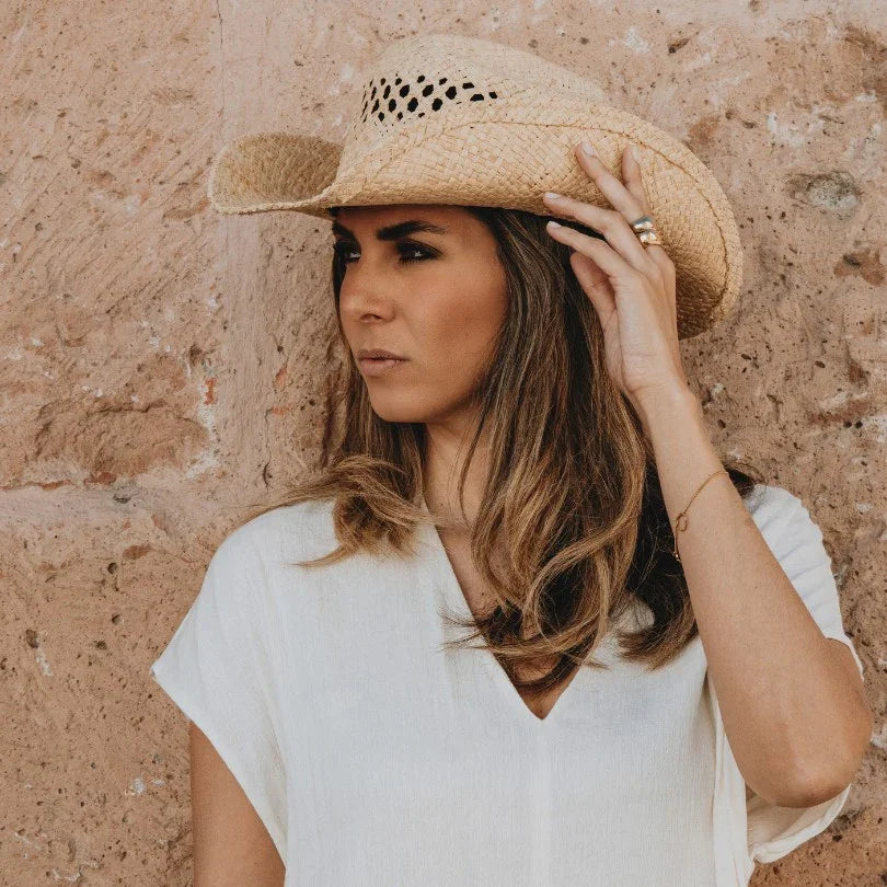 Sandoval Mazatlan raffia cowboy hat for ladies