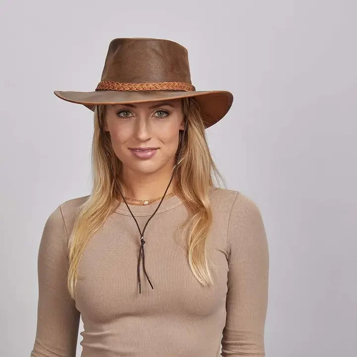 American hat makers Crusher | Crushable Leather Outback Hat