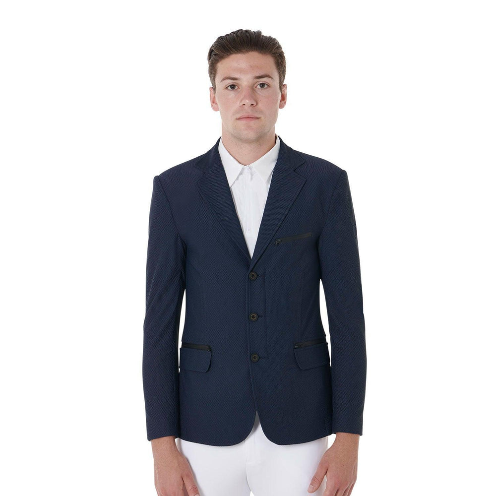 Equestro men's competition jacket three buttons perforated fabric - HorseworldEU