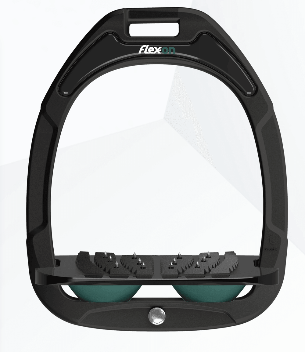 Flex - on green composite stirrup black frame - HorseworldEU