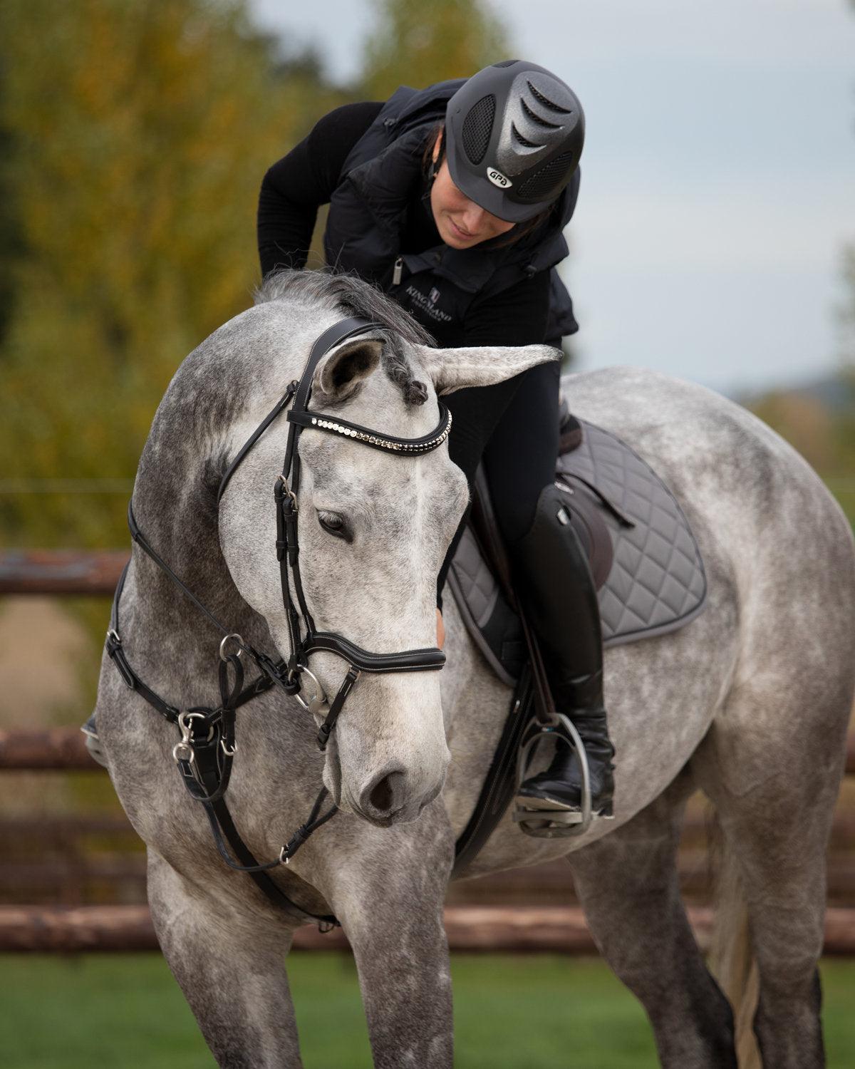 HFI padded wave browband with strass - HorseworldEU